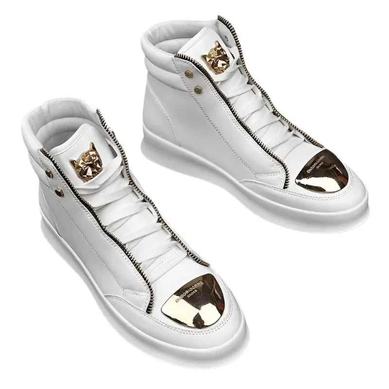 Brand Casual Sneakers for Men - Fashionable Ankle Boots with Leopard Platform, Designer Original