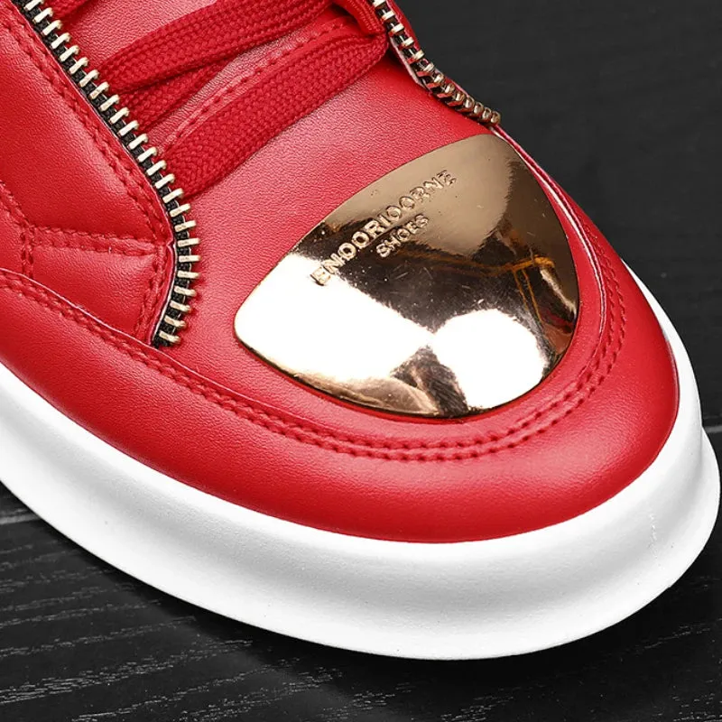 Brand Casual Sneakers for Men - Fashionable Ankle Boots with Leopard Platform, Designer Original