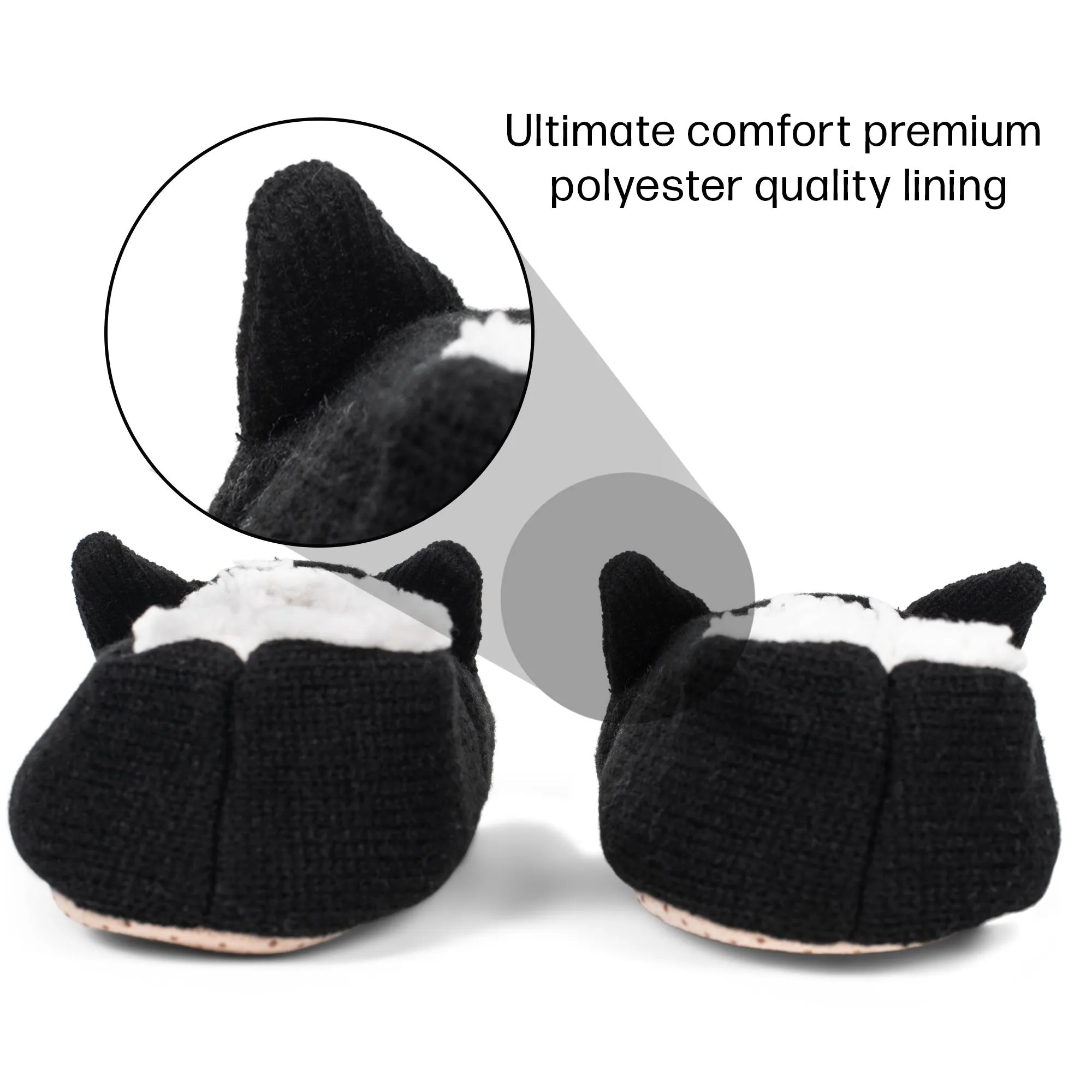 Bulldog Black Women's Animal Cozy Plush Lined Non Slip Fuzzy Slipper - Large