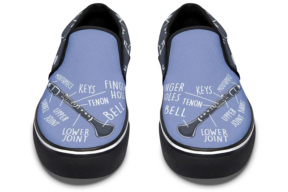 Clarinet Diagram Slip-On Shoes