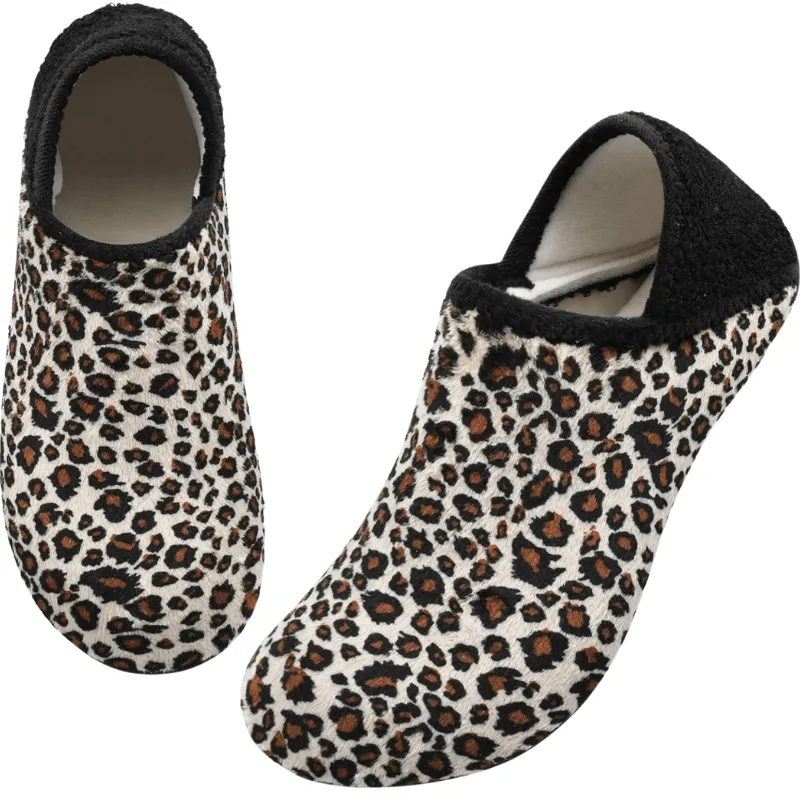 Cozy Leopard Pattern Diabetic Slippers – Supportive Comfort