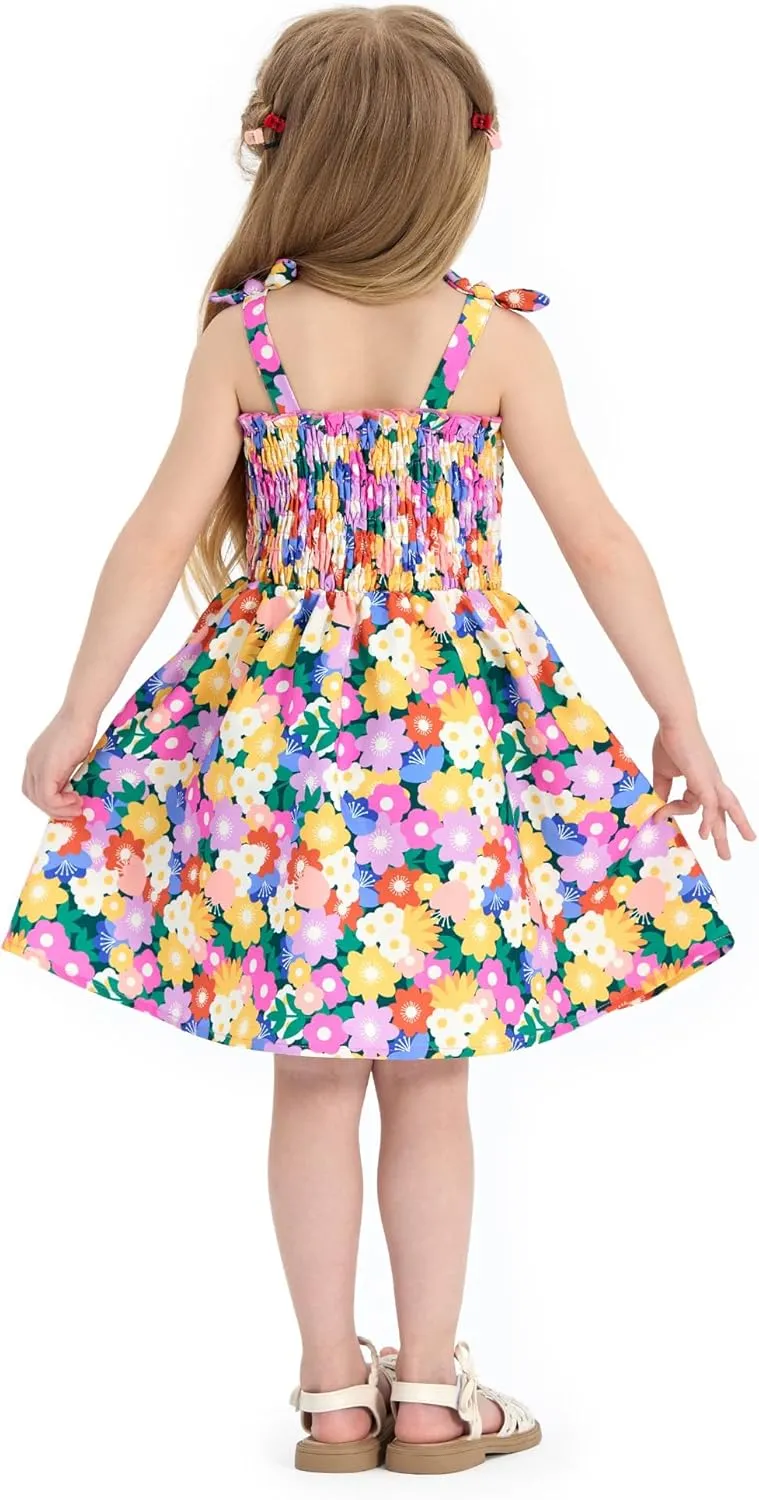 Disney Princess Frozen Elsa Minnie Mouse Toddler Girl Dress Bow Strap Smocked Summer Outfit Birthday Party Clothes 2-6 Years