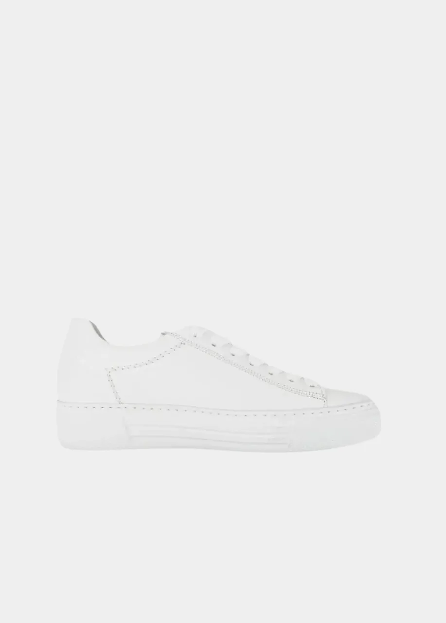 Gabor Trendy White Suede Platform Trainers