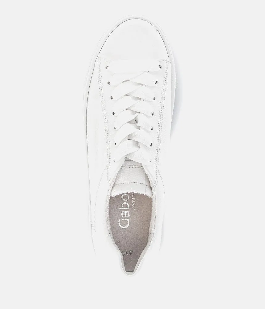 Gabor Trendy White Suede Platform Trainers
