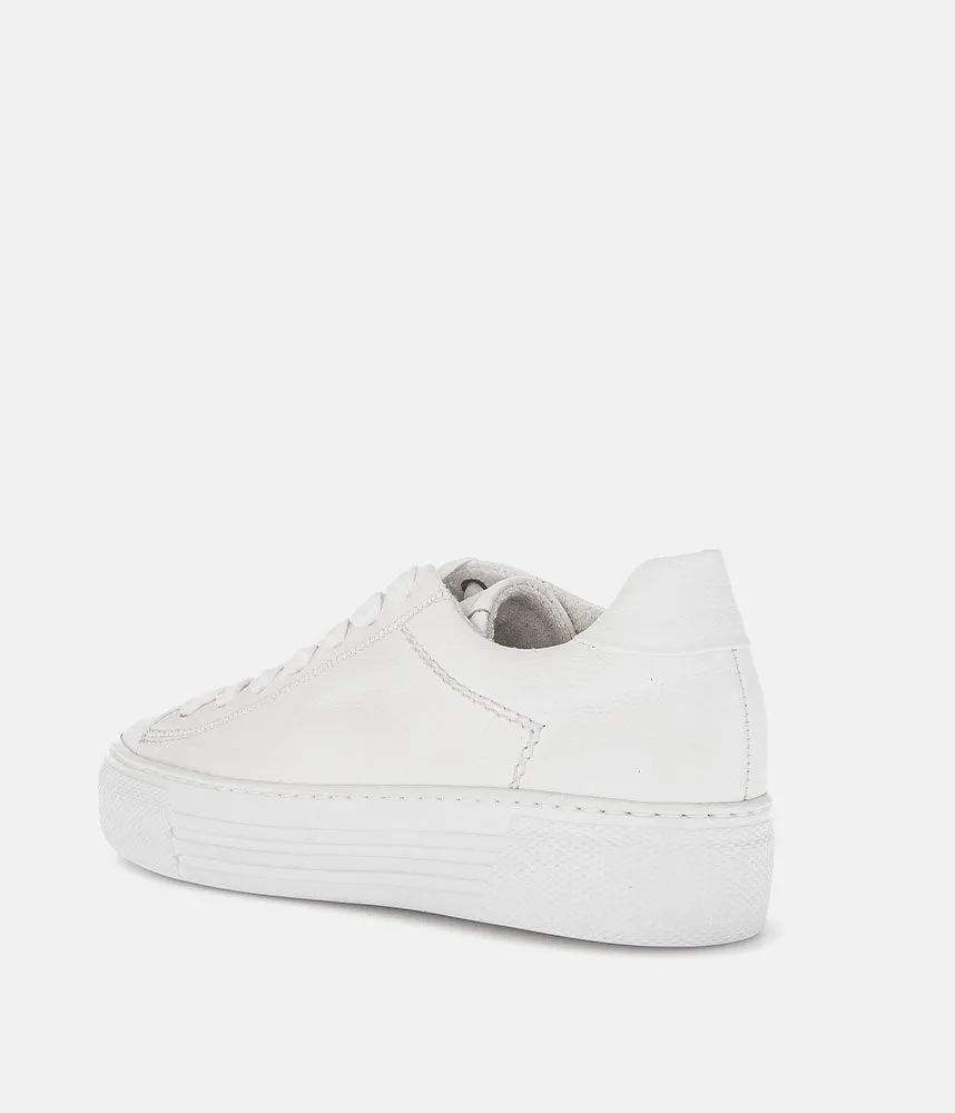 Gabor Trendy White Suede Platform Trainers
