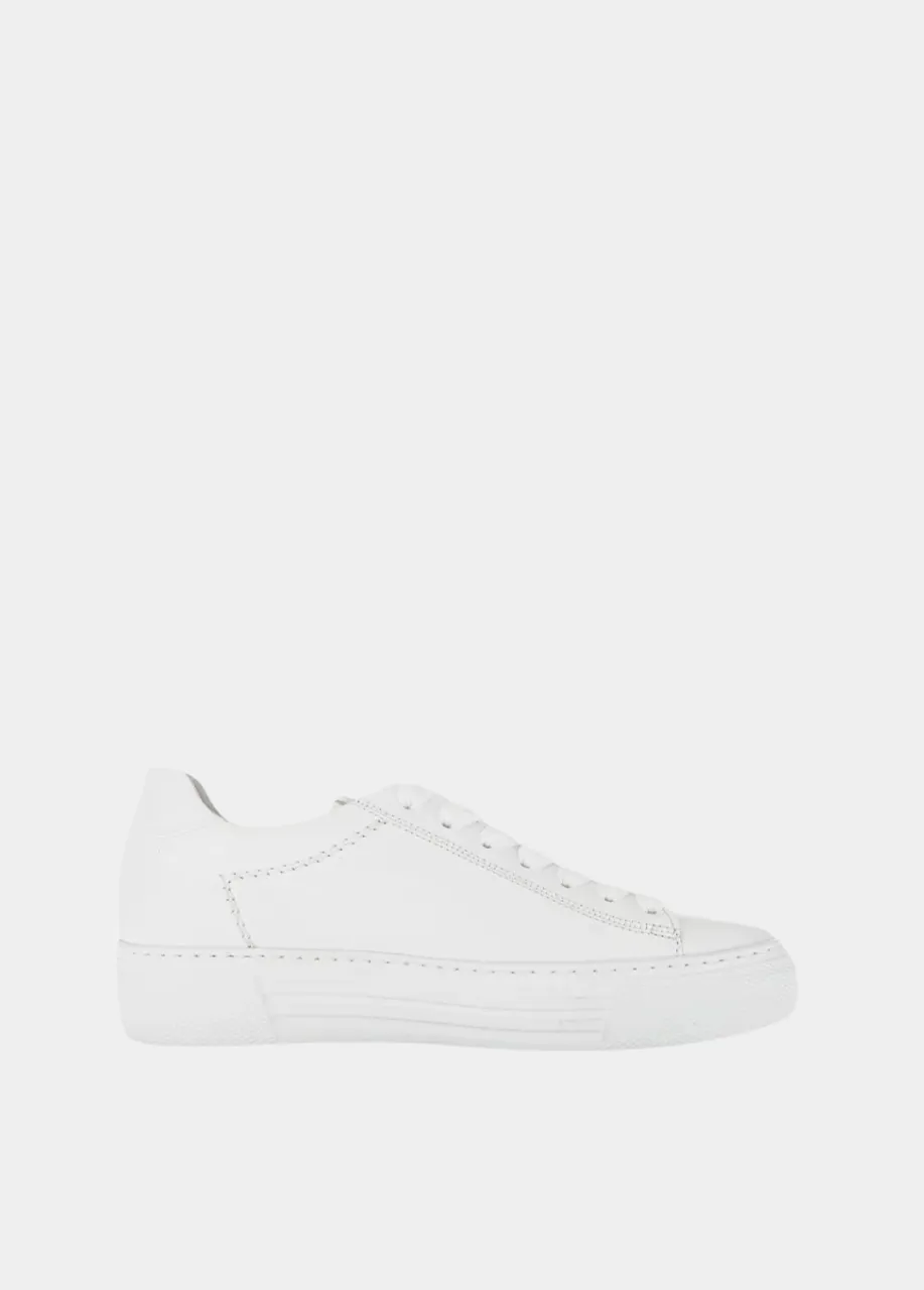 Gabor Trendy White Suede Platform Trainers