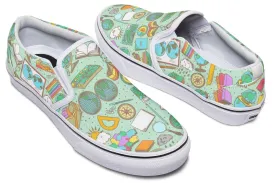 Geography Pattern Slip-On Shoes