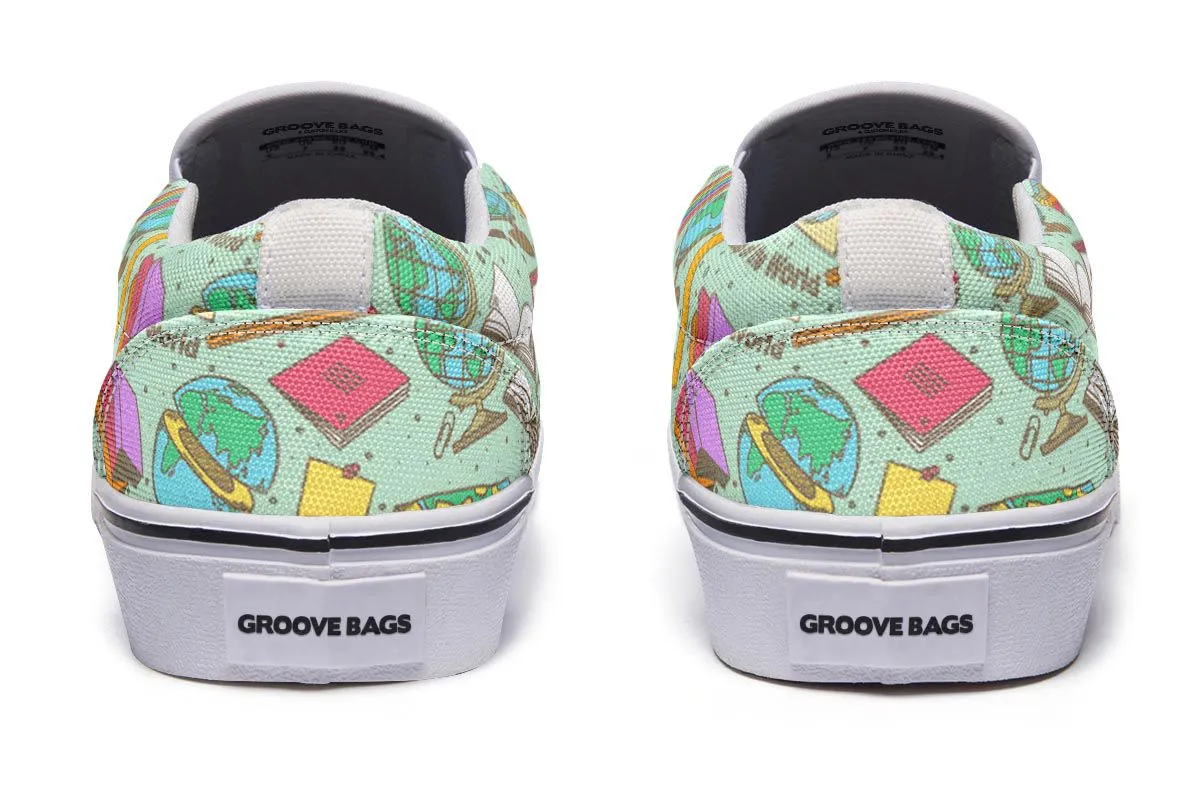 Geography Pattern Slip-On Shoes