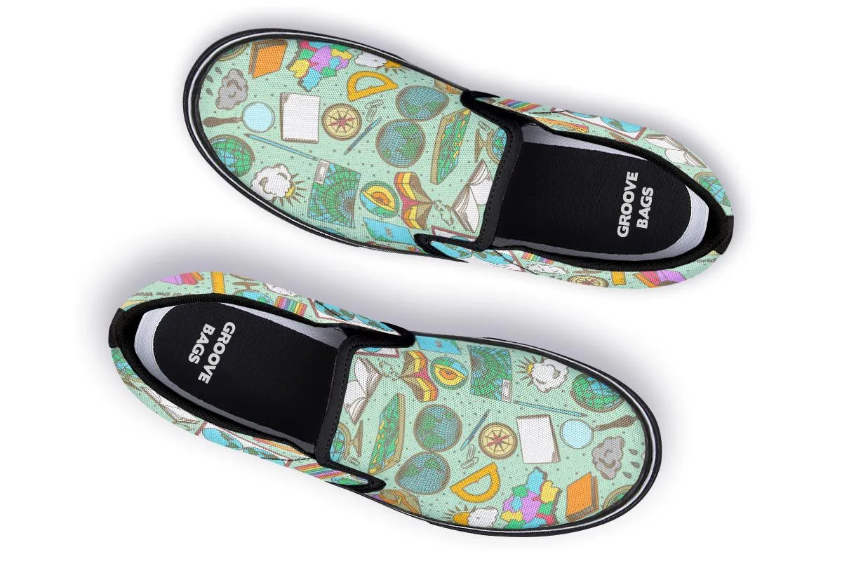 Geography Pattern Slip-On Shoes