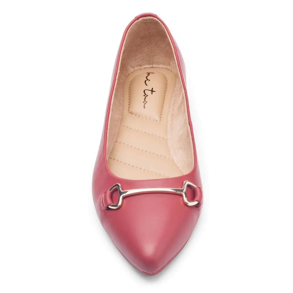 Graca Red Leather Me Too Ballet Flats