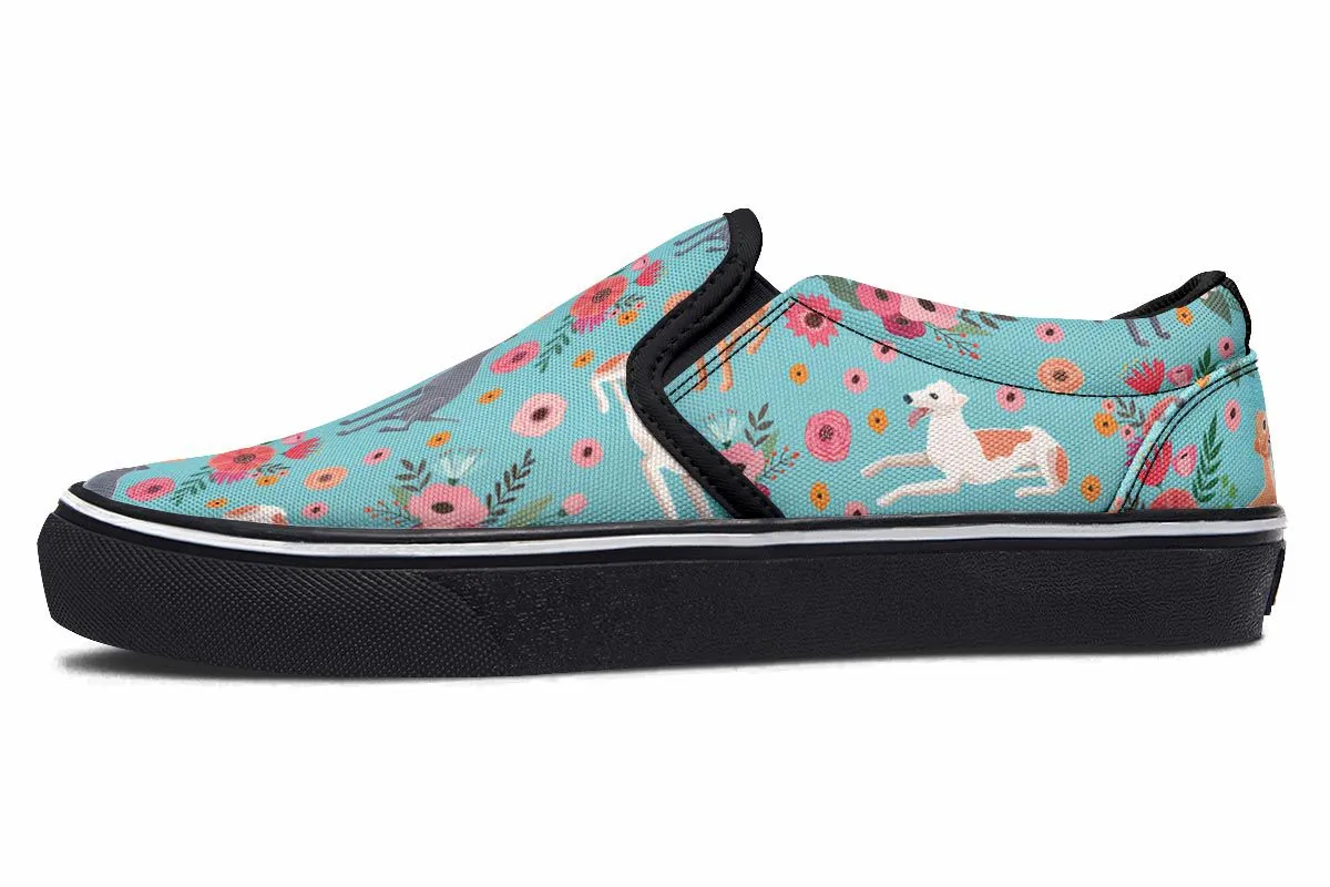 Greyhound Flower Slip-On Shoes