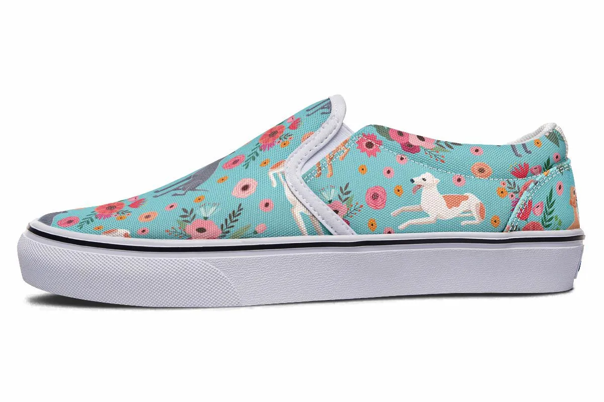 Greyhound Flower Slip-On Shoes