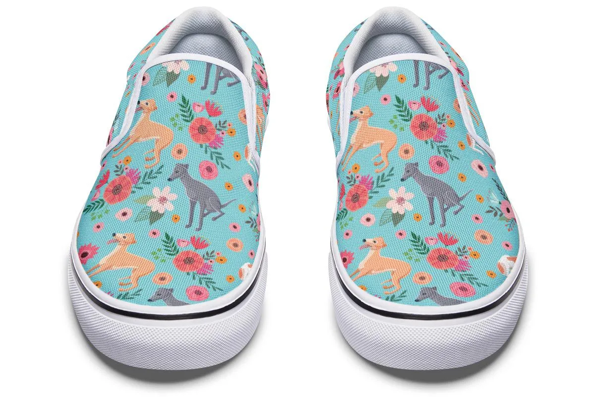 Greyhound Flower Slip-On Shoes