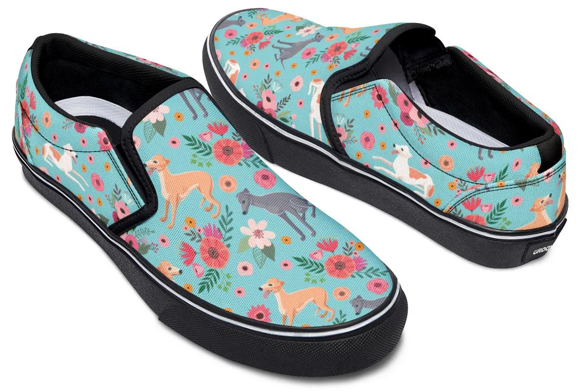 Greyhound Flower Slip-On Shoes