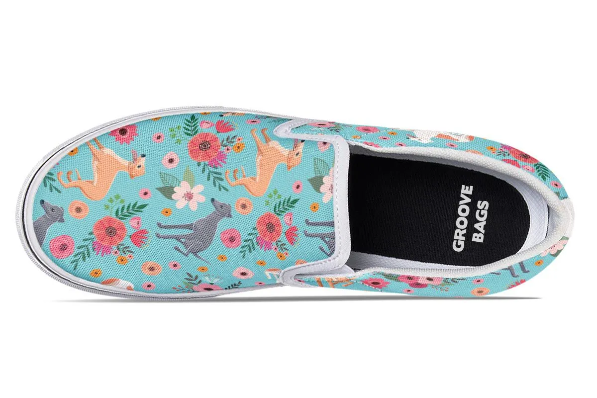 Greyhound Flower Slip-On Shoes