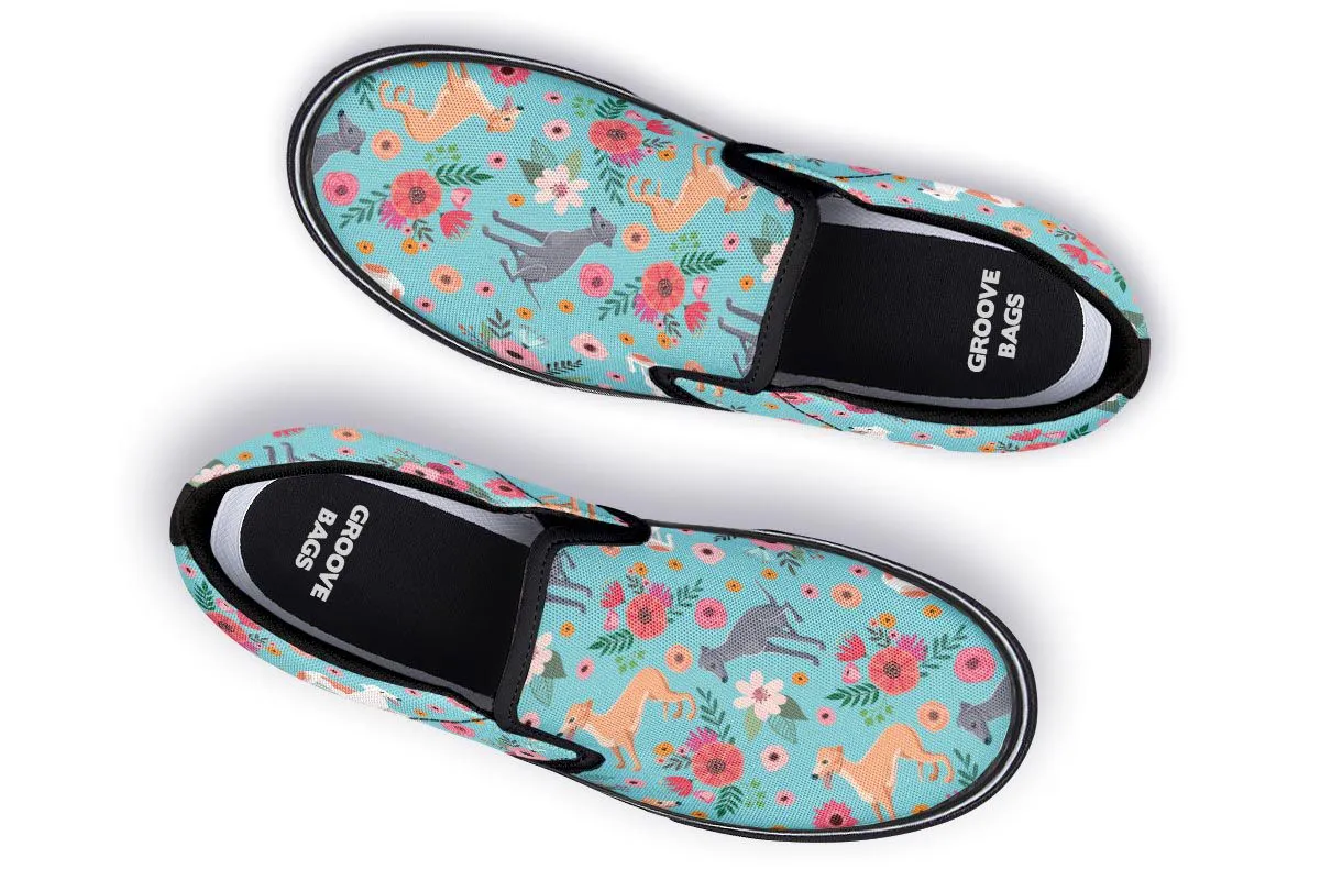 Greyhound Flower Slip-On Shoes