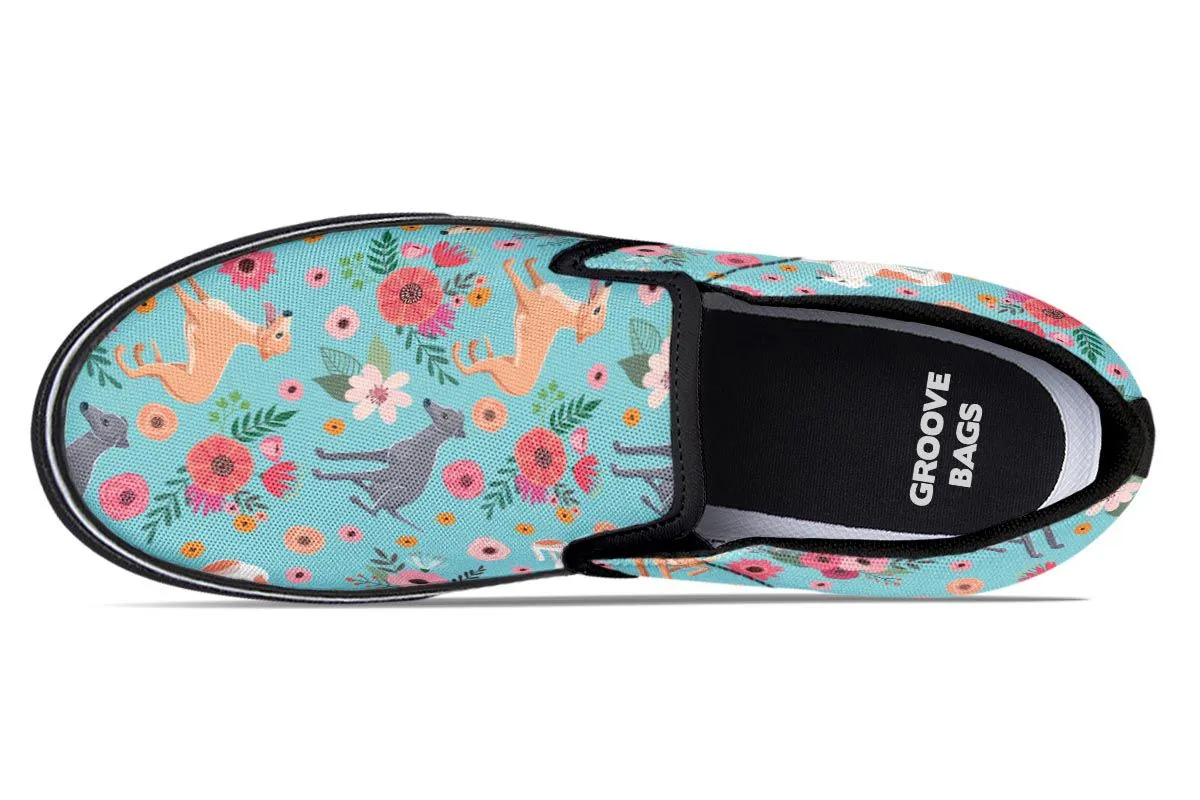 Greyhound Flower Slip-On Shoes