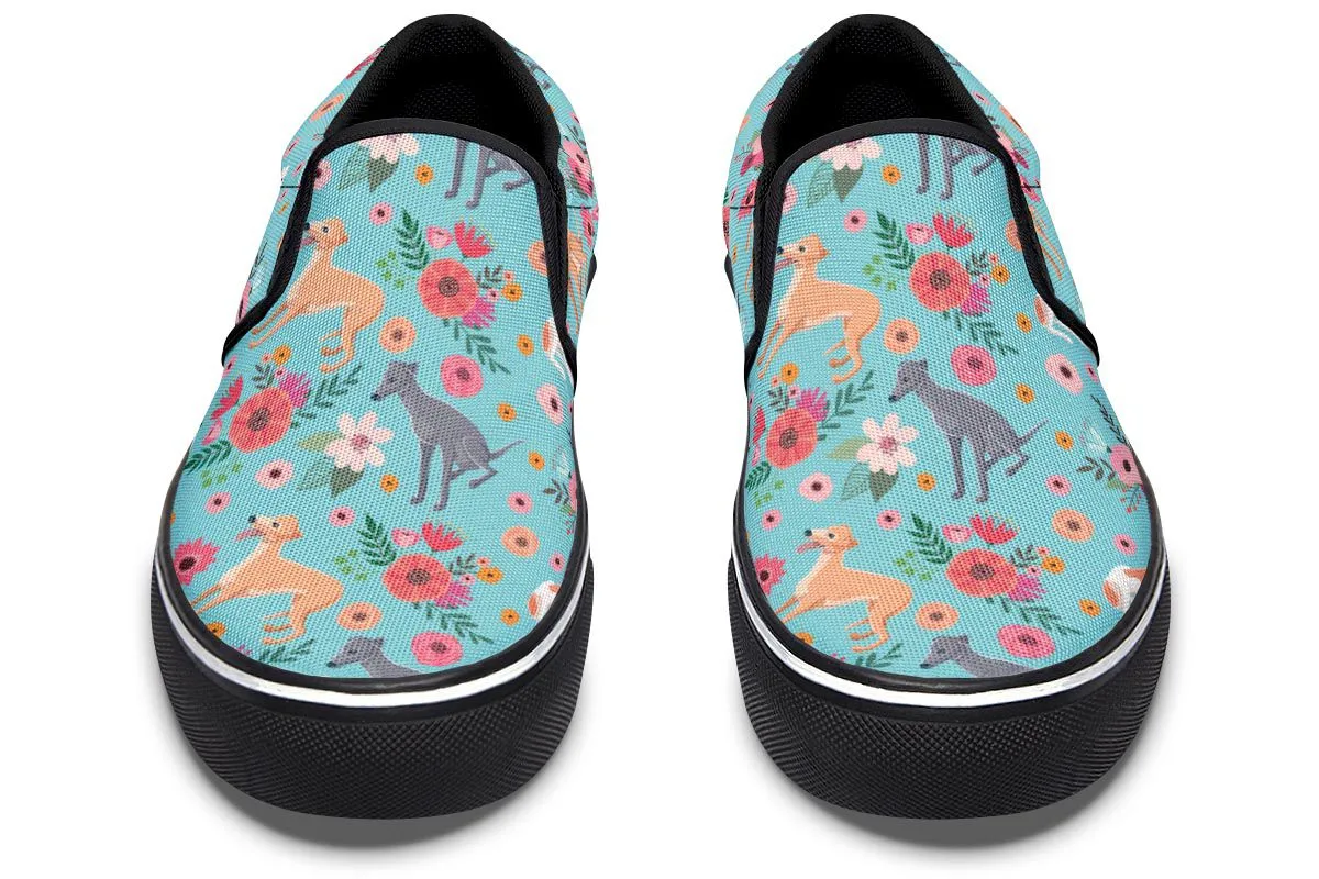 Greyhound Flower Slip-On Shoes