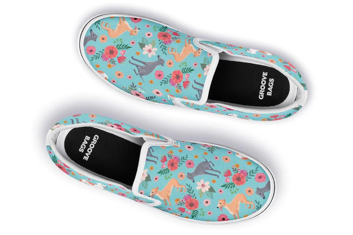Greyhound Flower Slip-On Shoes