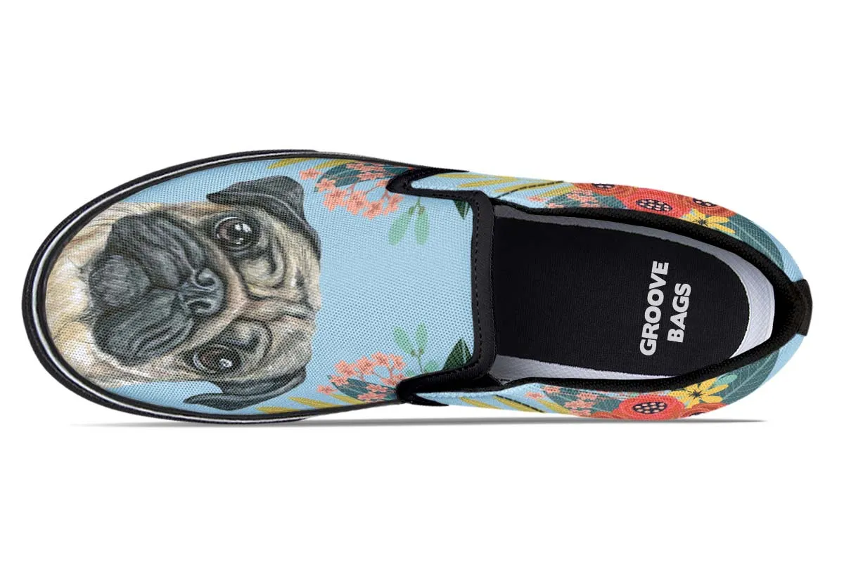 Joyful Pug Slip-On Shoes