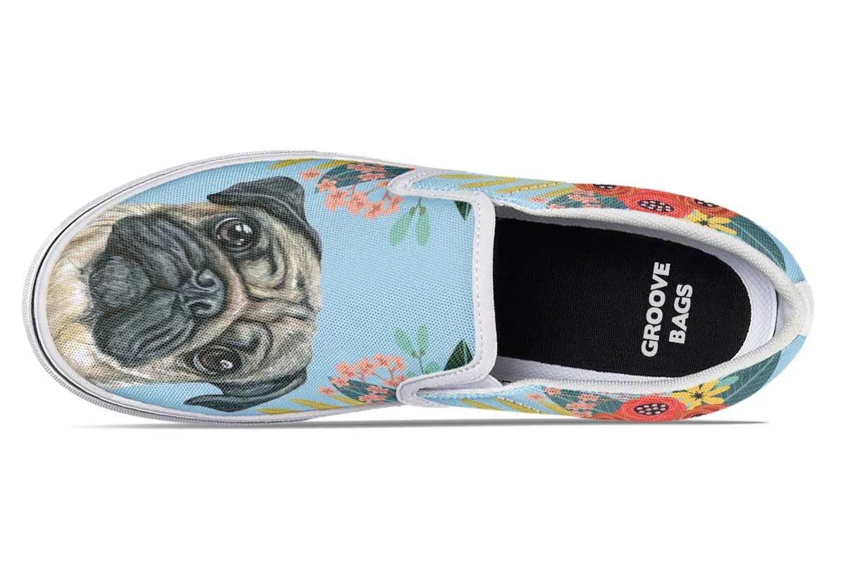Joyful Pug Slip-On Shoes