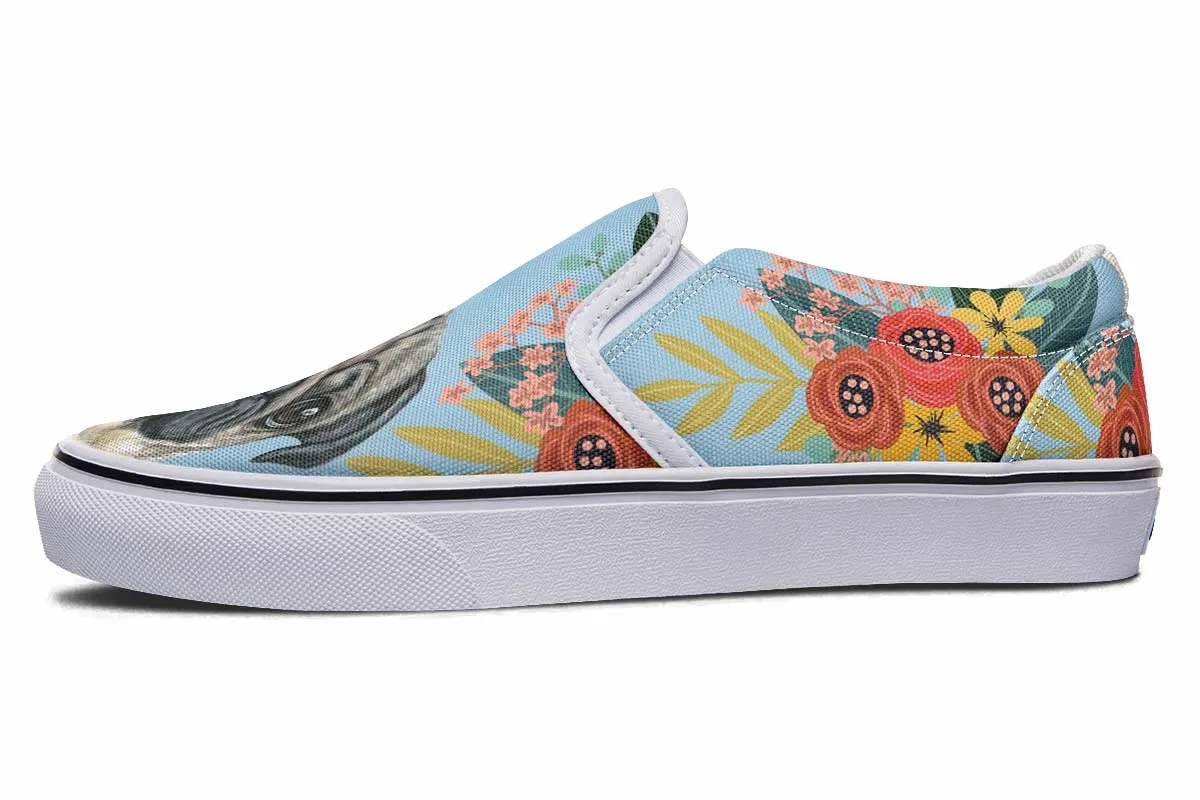 Joyful Pug Slip-On Shoes