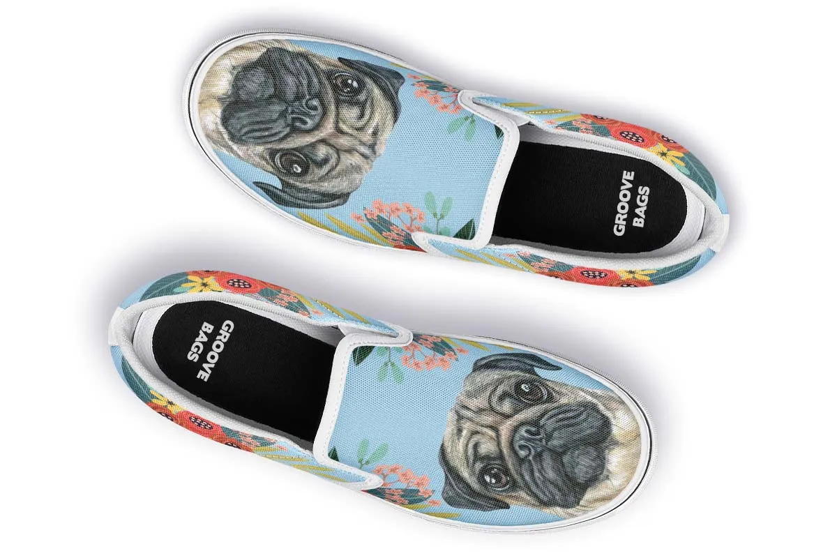 Joyful Pug Slip-On Shoes