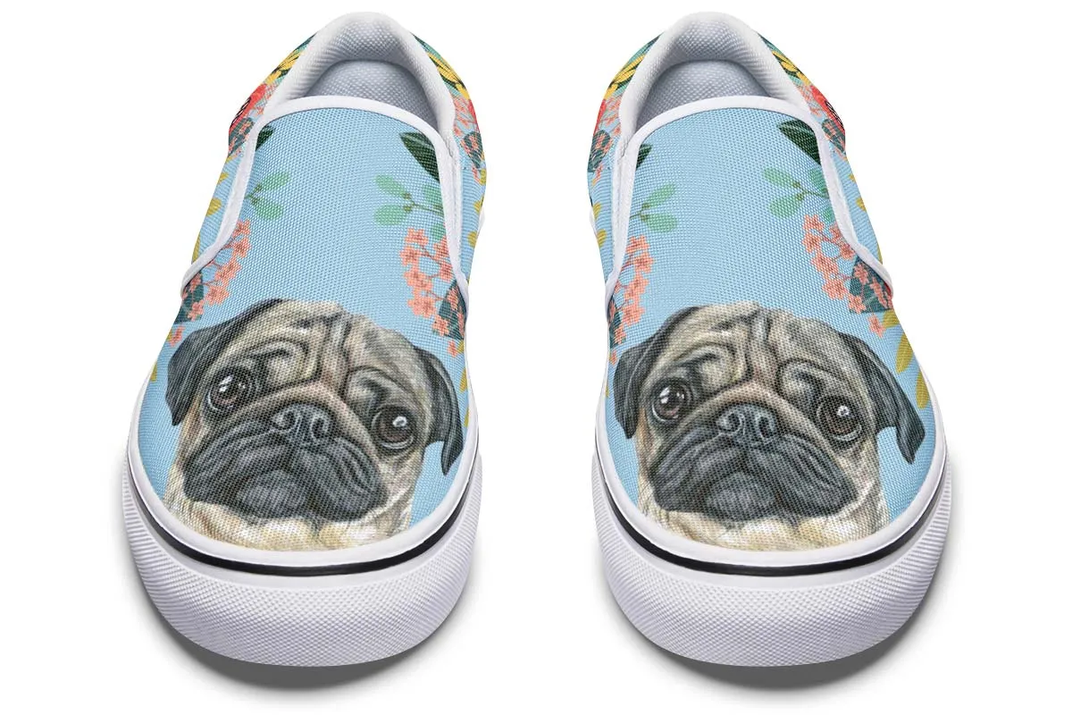 Joyful Pug Slip-On Shoes