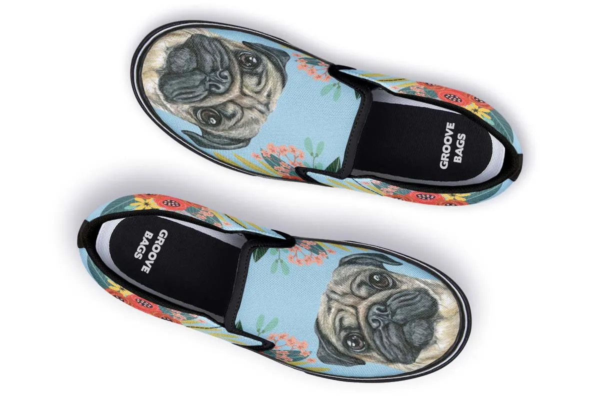 Joyful Pug Slip-On Shoes