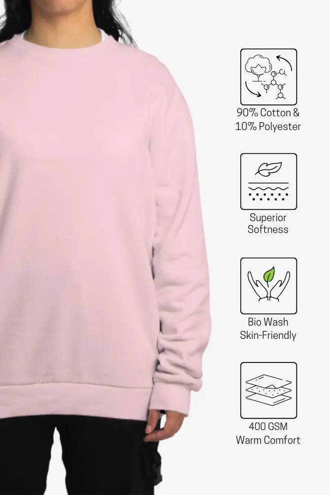 Light Pink Oversized Sweatshirt for women