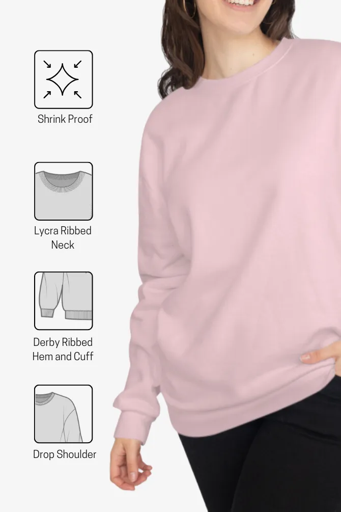 Light Pink Oversized Sweatshirt for women