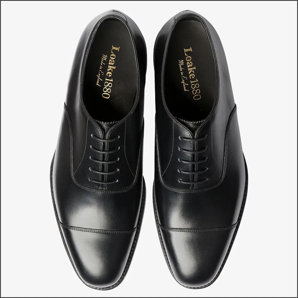 Loake Aldwych Black Calf Oxford Rubber Sole F Fit@