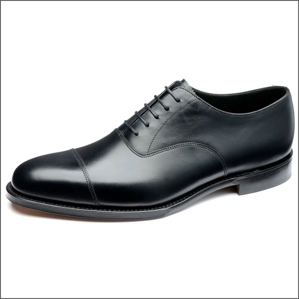 Loake Aldwych Black Calf Oxford Rubber Sole F Fit@