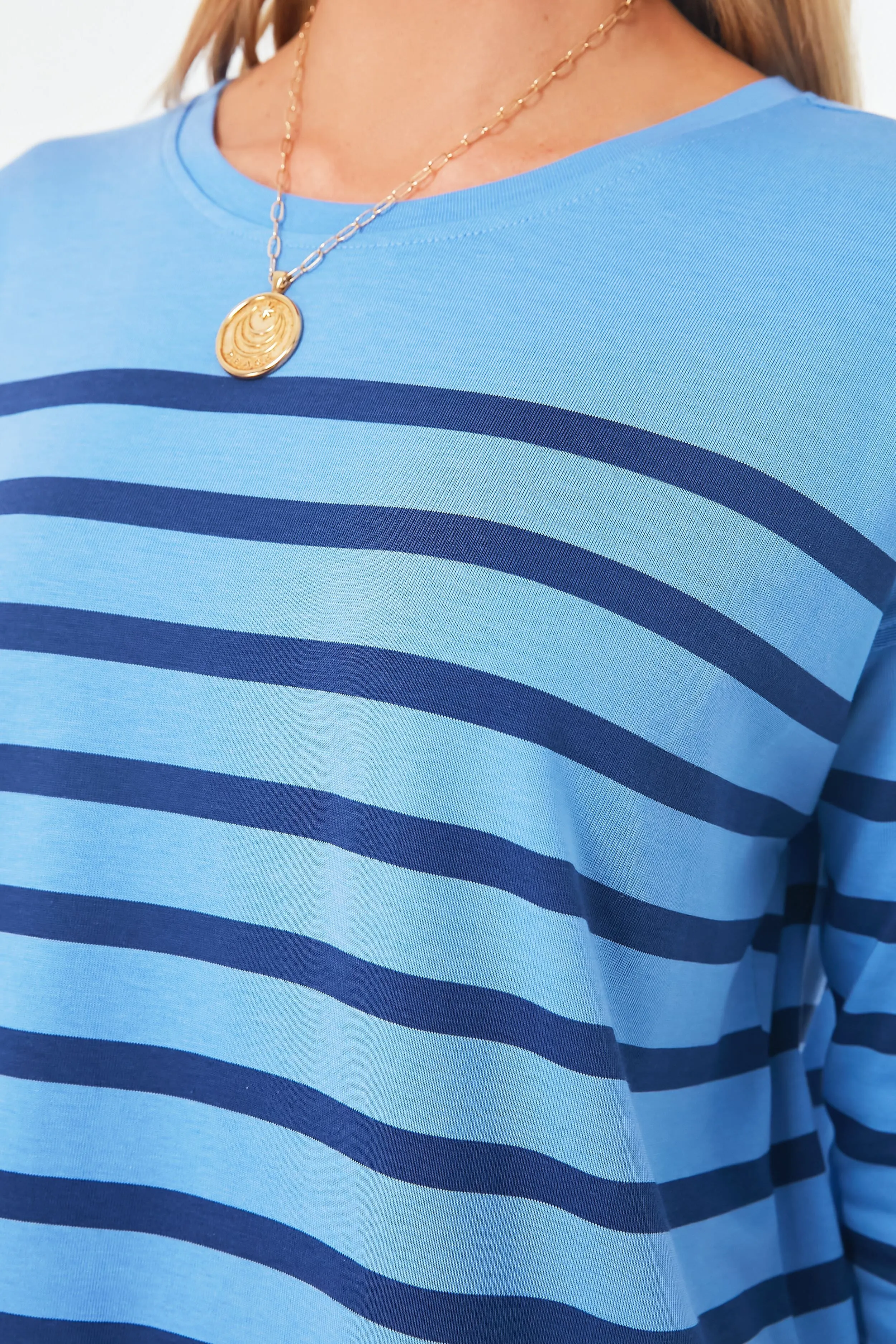 Newport Blue Striped Deluxe Tee