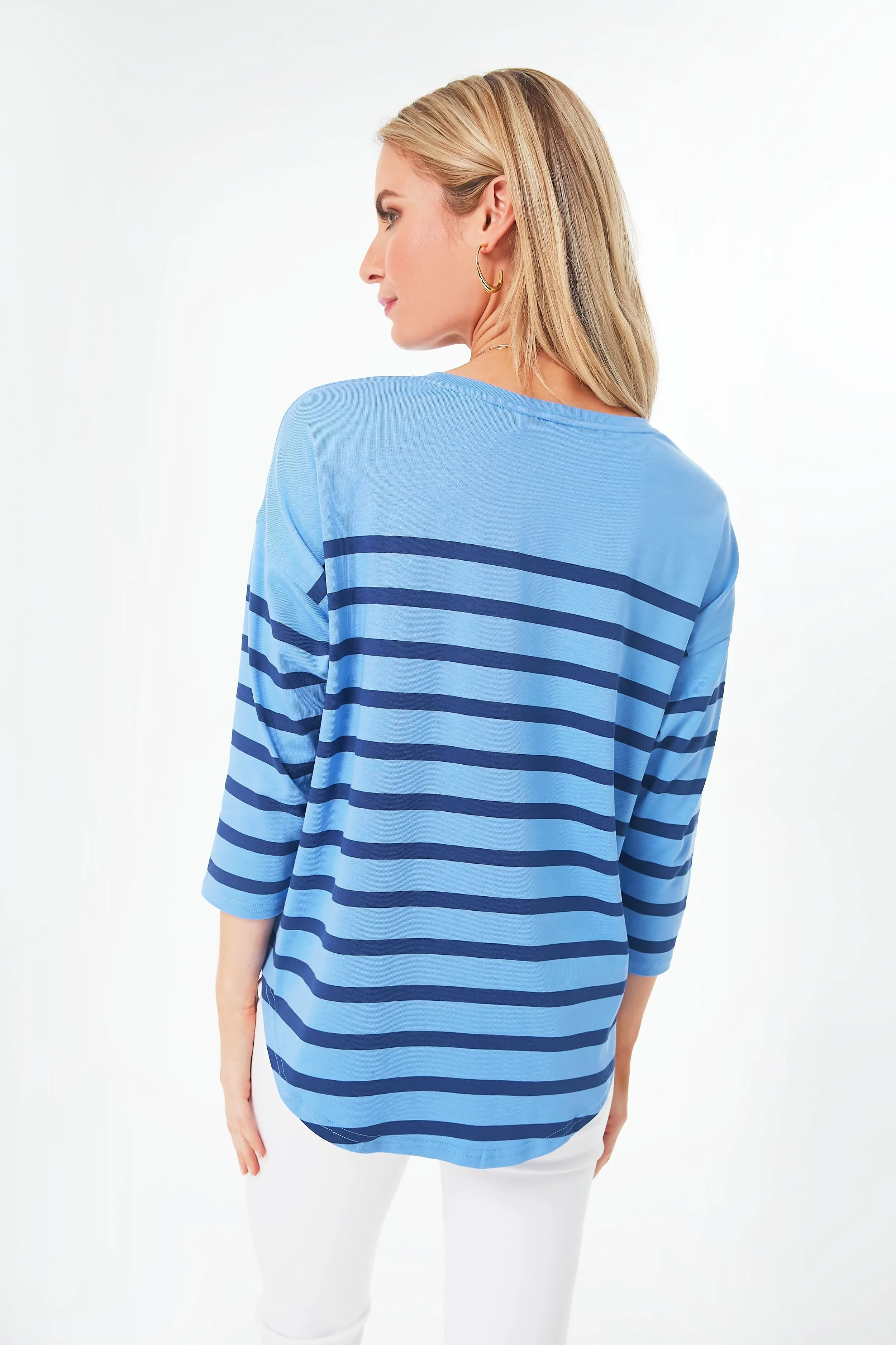 Newport Blue Striped Deluxe Tee