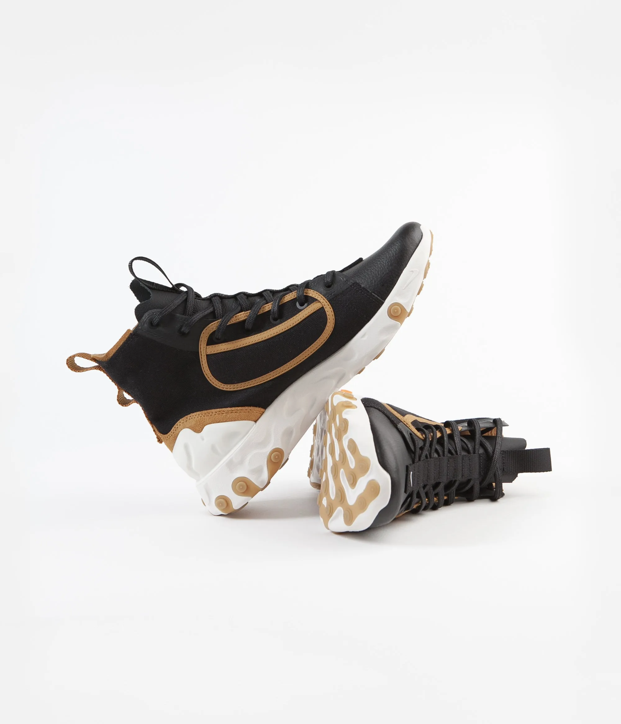 Nike React Ianga Shoes - Black / White - Wheat - Phantom