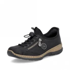 Rieker N3267-01 Ladies Toggle Easy Slip On Leisure Shoe Black
