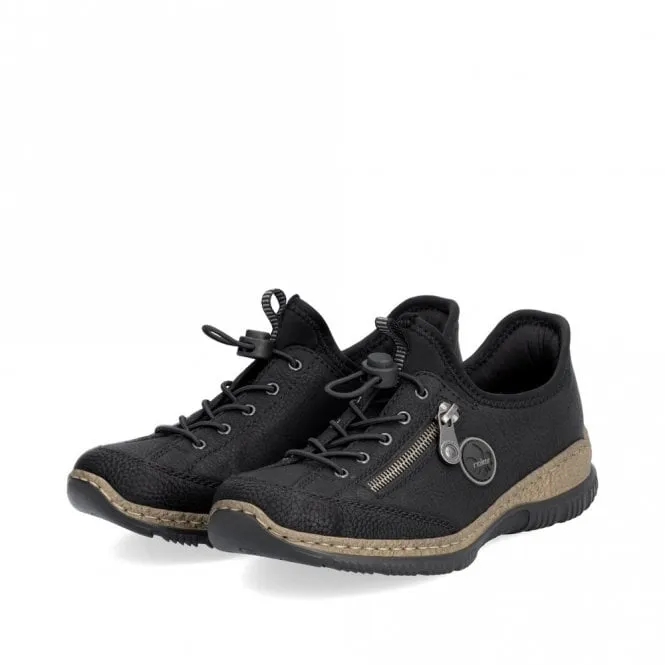 Rieker N3267-01 Ladies Toggle Easy Slip On Leisure Shoe Black