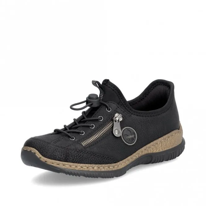 Rieker N3267-01 Ladies Toggle Easy Slip On Leisure Shoe Black