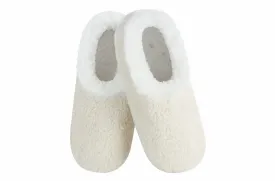 Snoozies Womens Sherpa Cream Slippers - Size Medium