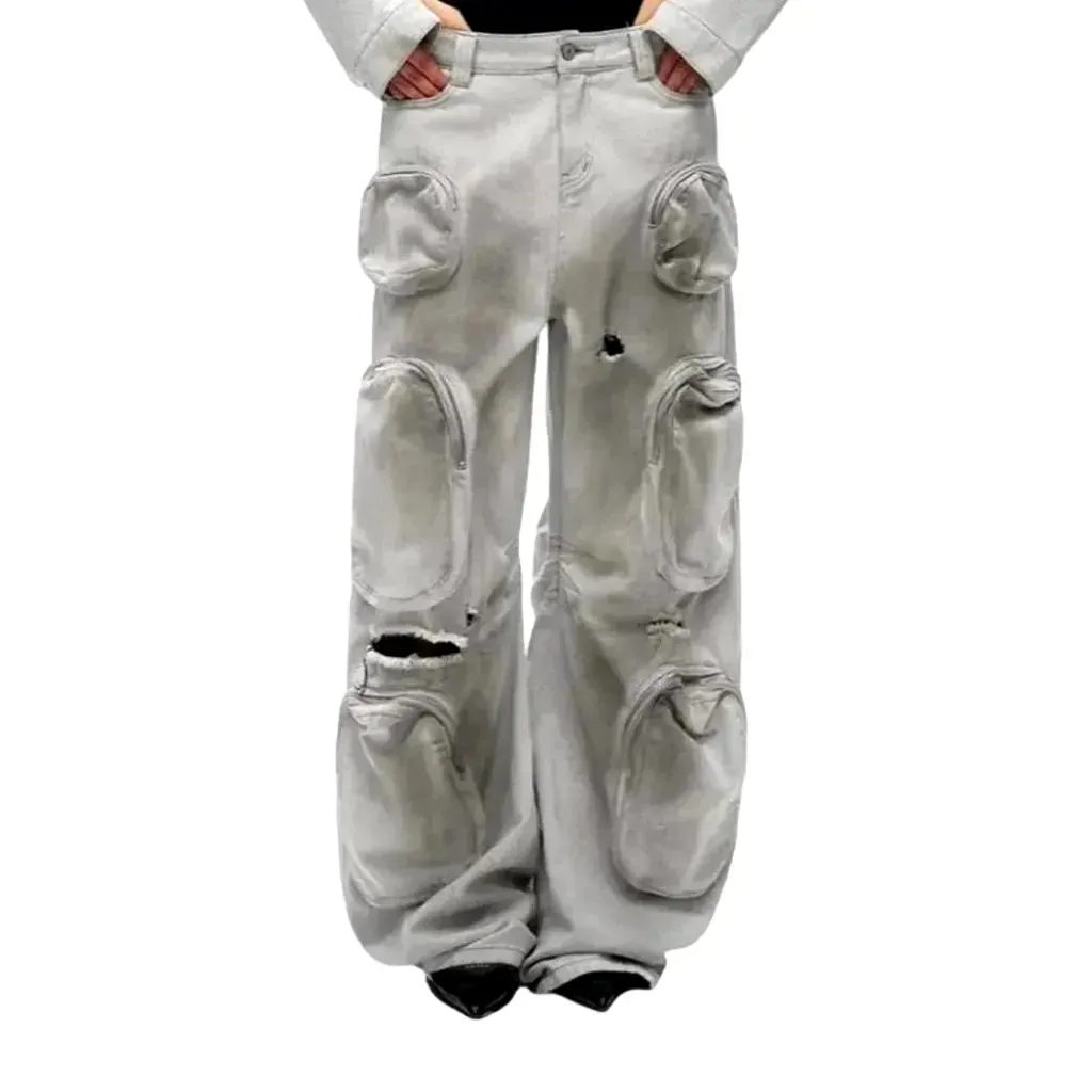Street style baggy women's denim pants