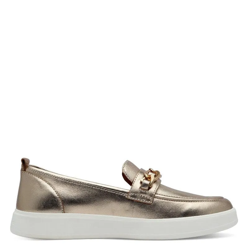 Tamaris Womens Gold Slip-on Shoes 1-24749-44