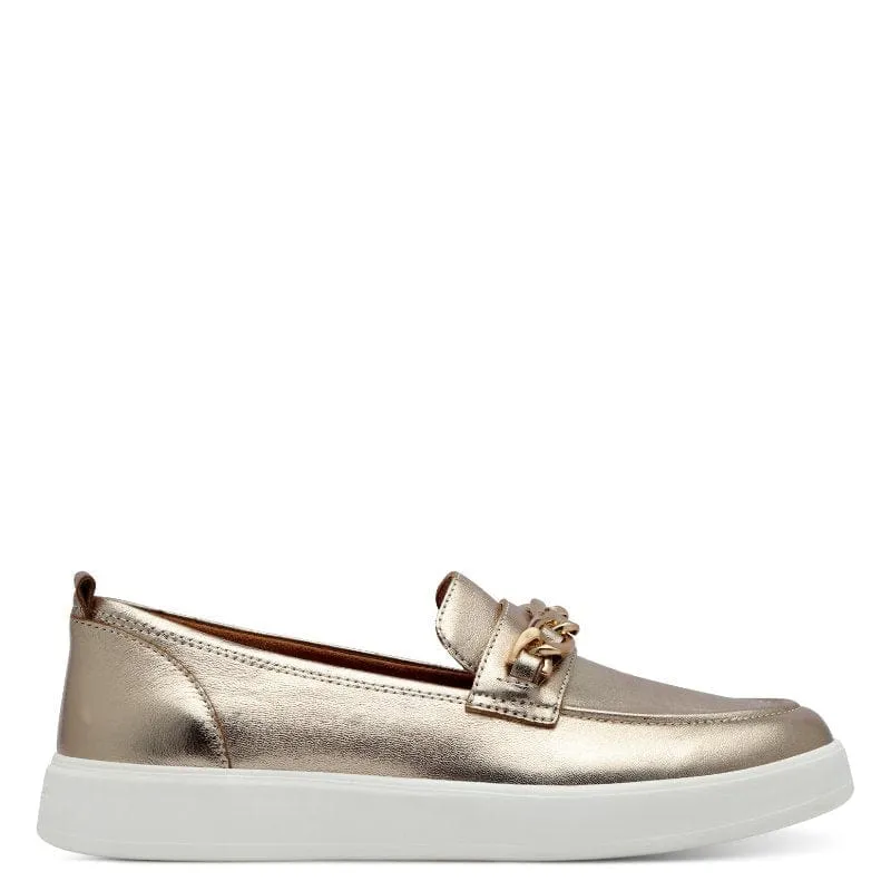Tamaris Womens Gold Slip-on Shoes 1-24749-44