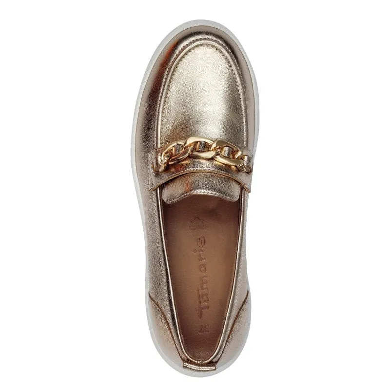 Tamaris Womens Gold Slip-on Shoes 1-24749-44