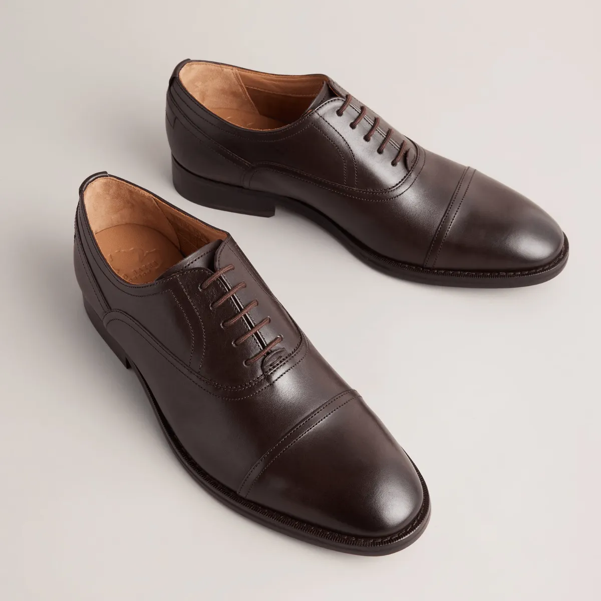 Ted Baker Carlen Mens Leather Oxford Shoes in Brown