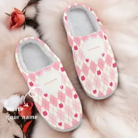 Unique Gift,Personalized Romantic Bliss Fur Slippers, Custom Love-Themed Warm Indoor Slipper, Unique Gift for Couples
