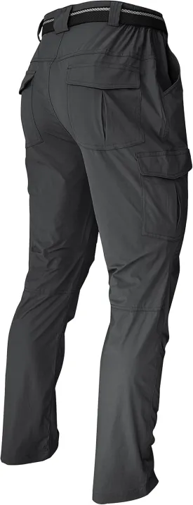 WENRONSTA Men's Hiking Work Cargo Pants Quick-Dry Lightweight Waterproof 6 Pockets Outdoor Mountain Fishing Camping Pants