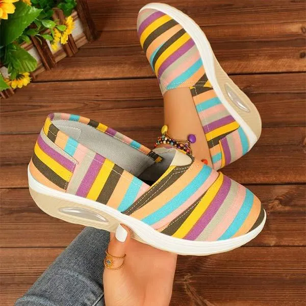 Women's Striped Canvas Shoes 17100725C