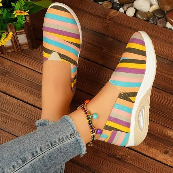 Women's Striped Canvas Shoes 17100725C