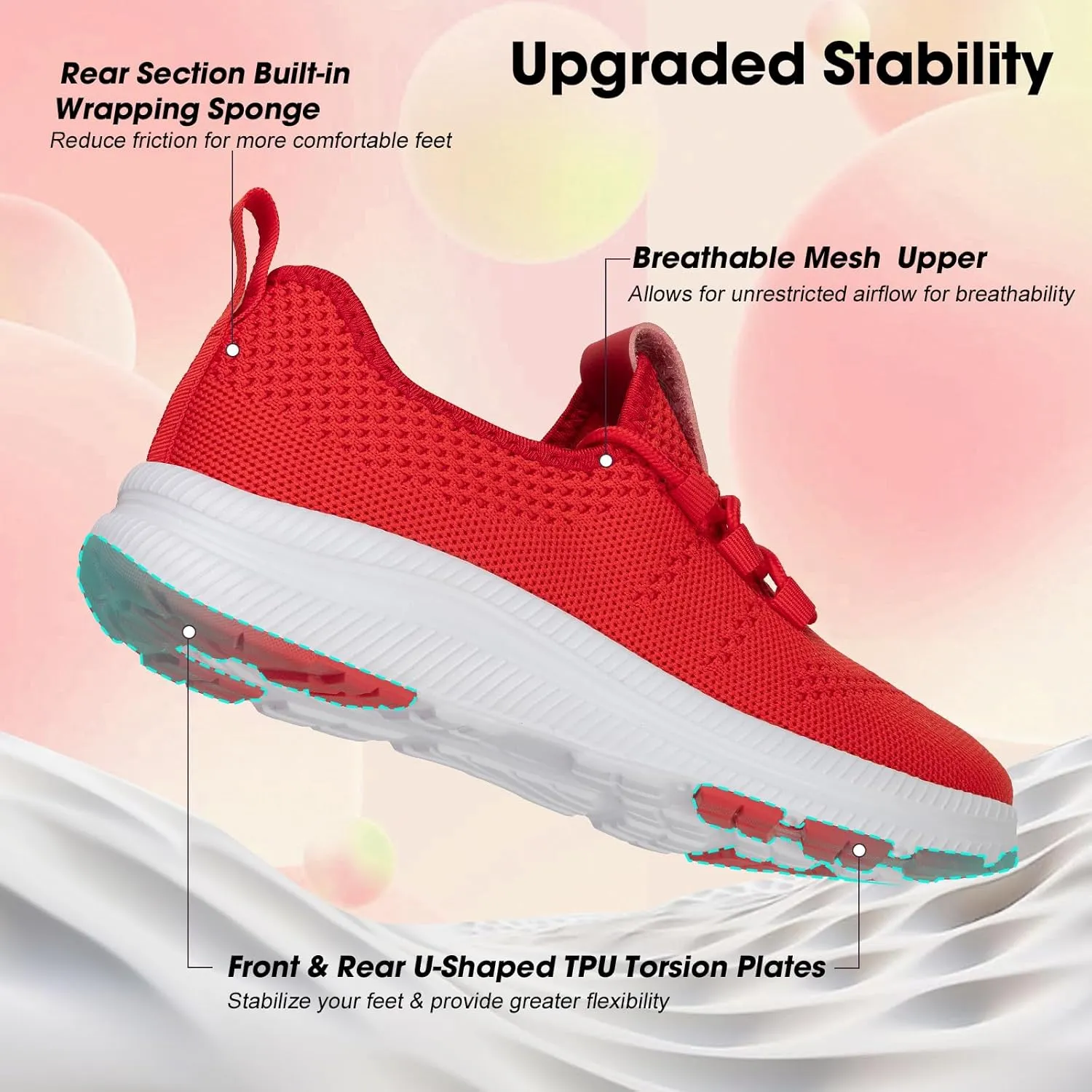 ZOVE Wide Toe Box Shoes Women Extra Wide Width Sneakers Ultra Light Road Running Shoes Non-Slip Tennis Sneakers Breathable Walking Athletic